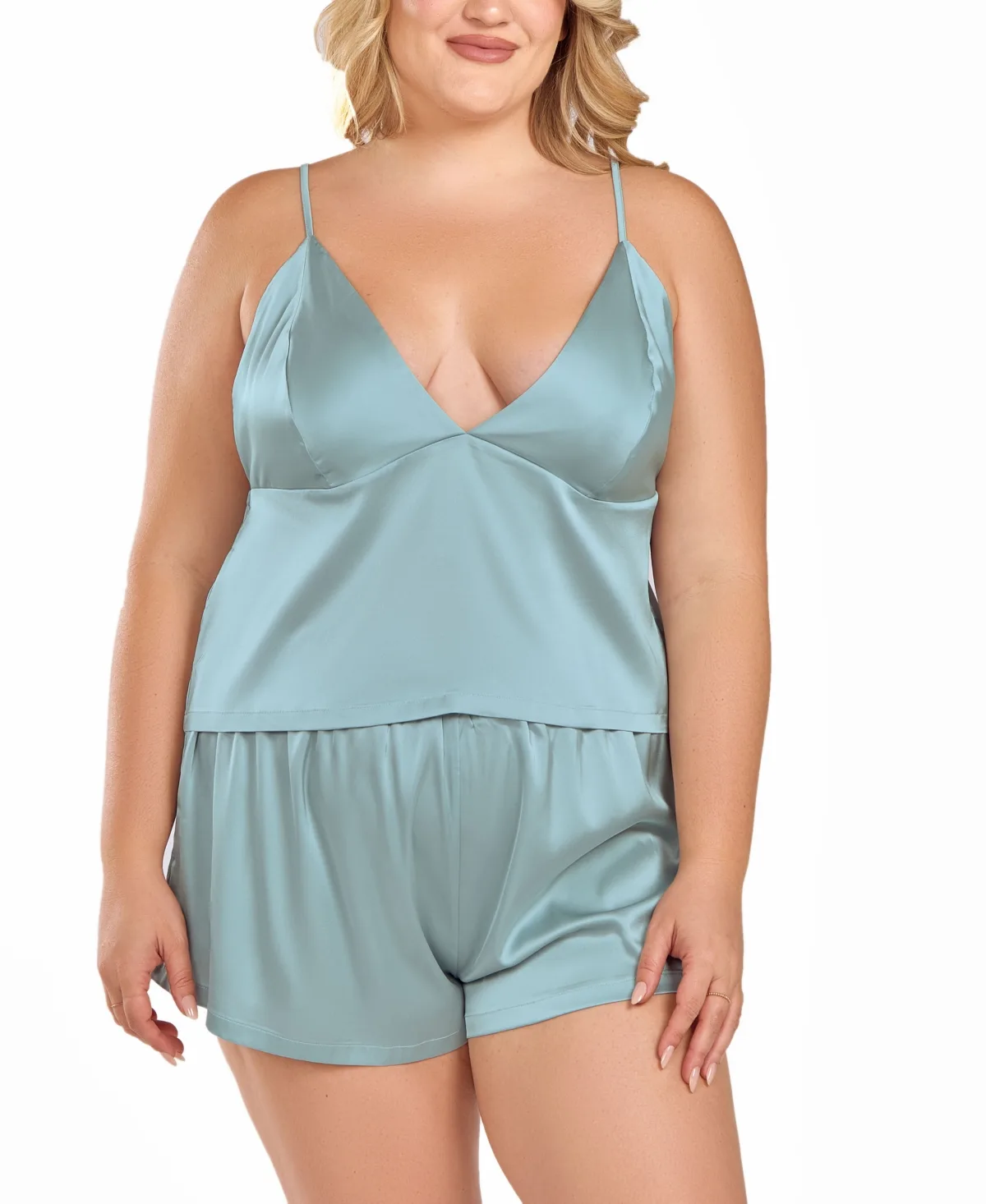 Satin Crop Cami and Short Set by Icollection