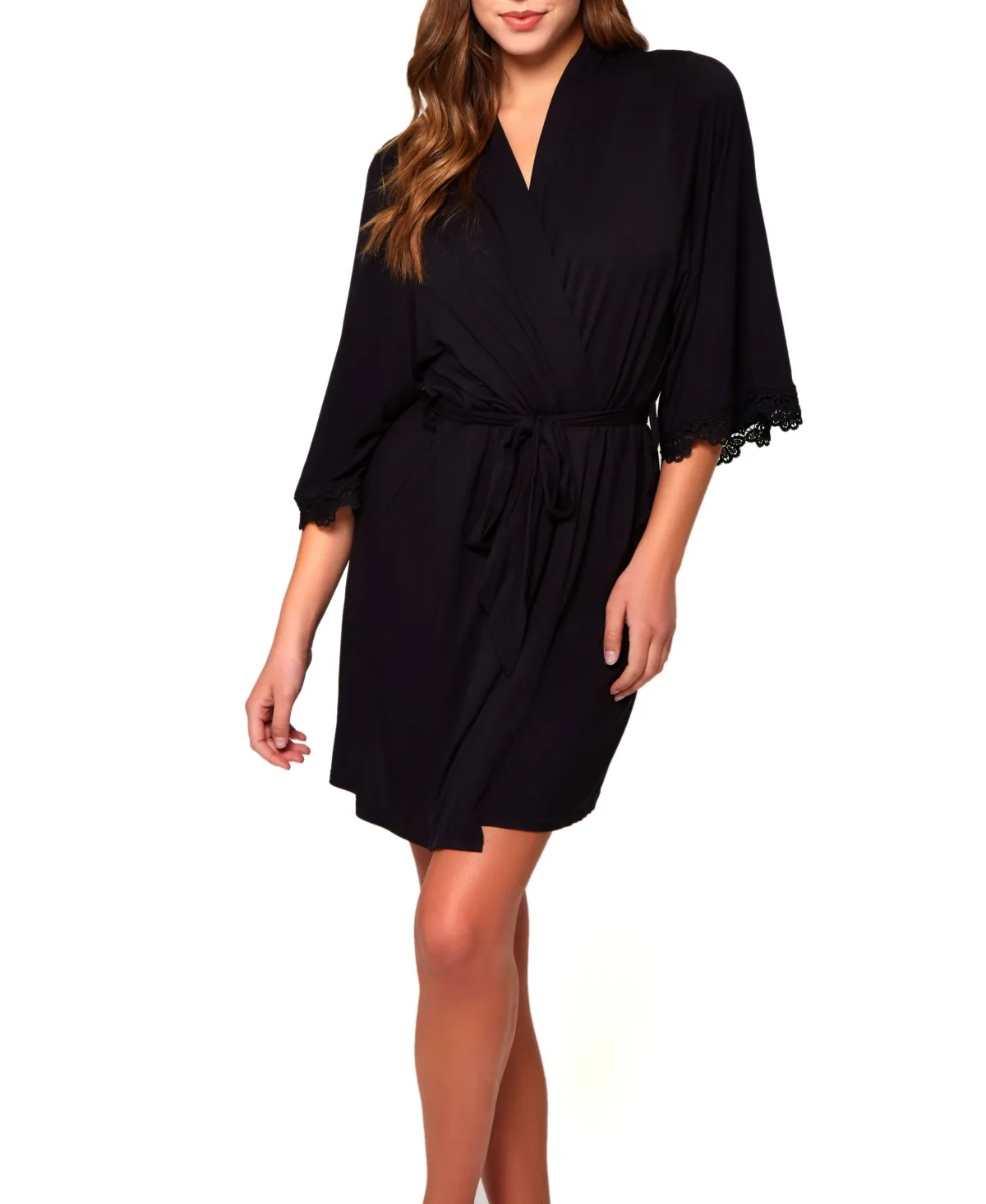 Molly Ultra Soft Knit Blend Dotted Mesh Robe by Icollection