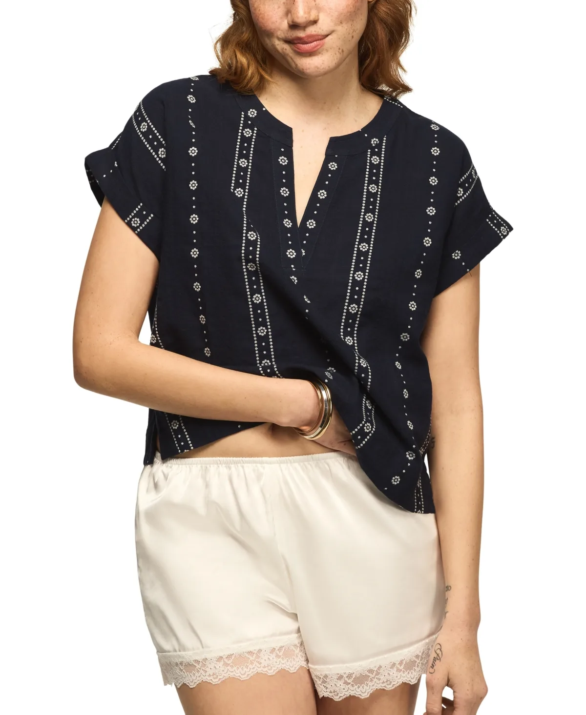 Novelty Popover Short-Sleeve Shirt by Lucky Brand