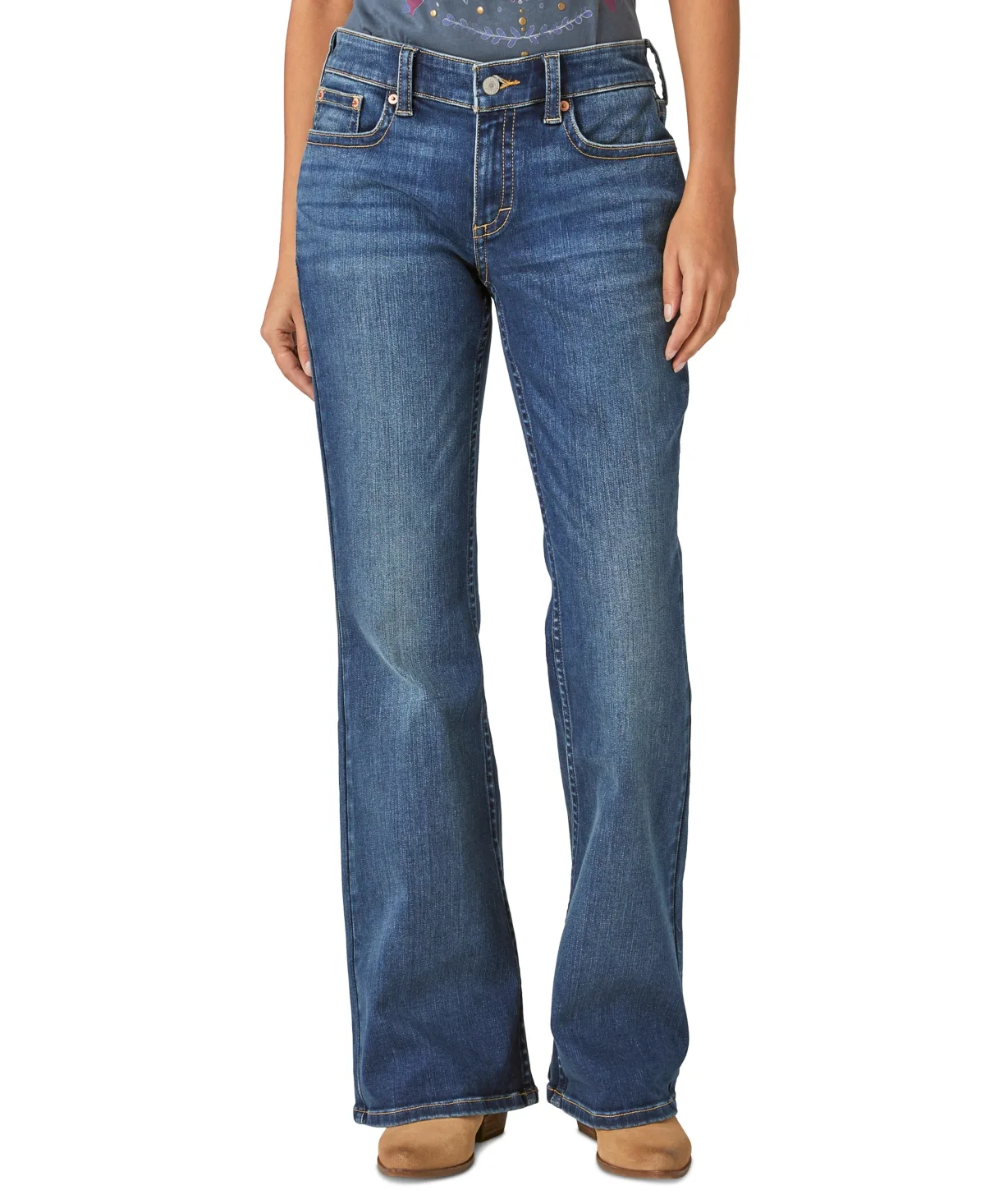 Low Rise Flap-Pocket Flared Jeans by Lucky Brand