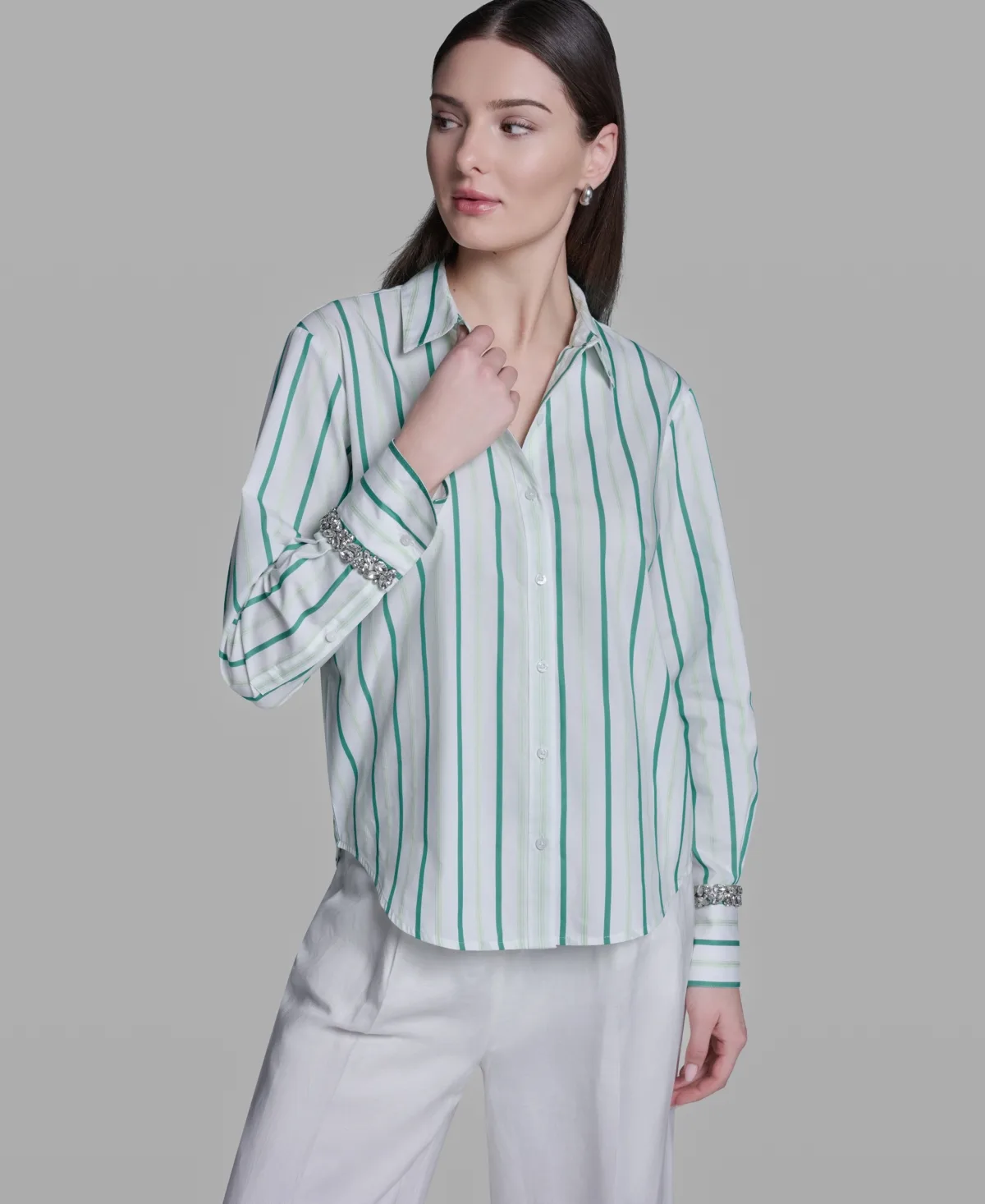 Long-Sleeve Collared Neck Shirt by Bcbg
