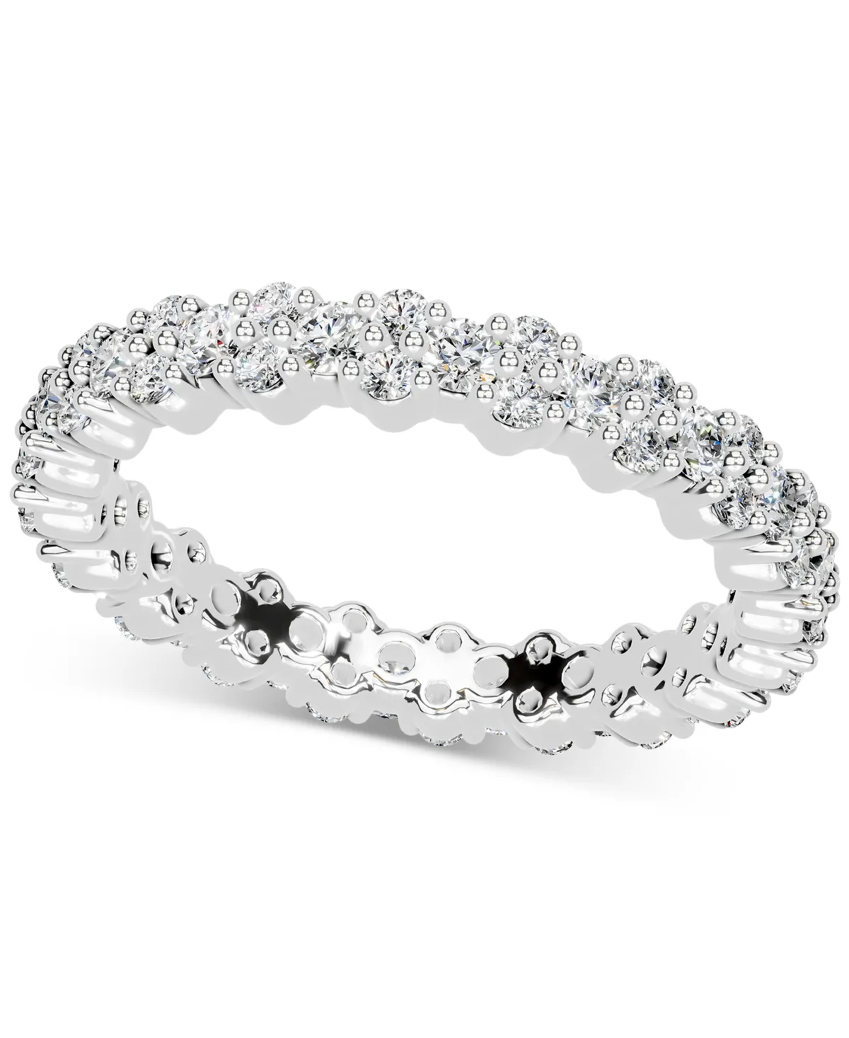 Diamond Cluster Eternity Band (1 ct. t.w.) in Platinum or 14k Gold by Macy's