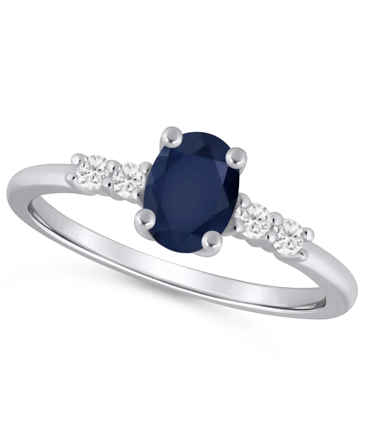 Gemstone and Diamond Ring (1/6 ct. t.w.) in 10k White Gold (also in 10k Yellow Gold)