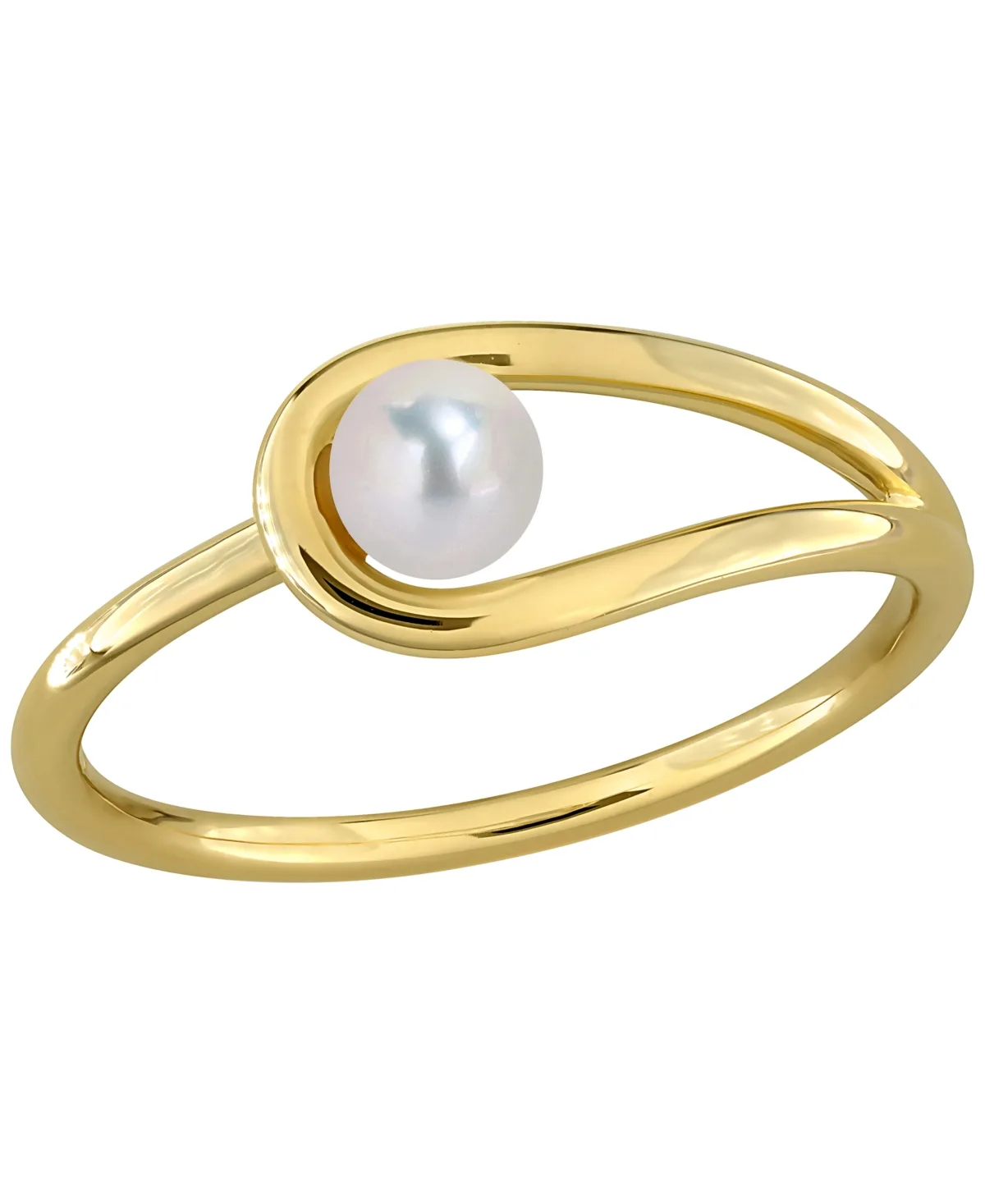 Cultured Freshwater Pearl Ring (4-4.5mm) in 18K Gold Flash Plated Sterling Silver by Macy's