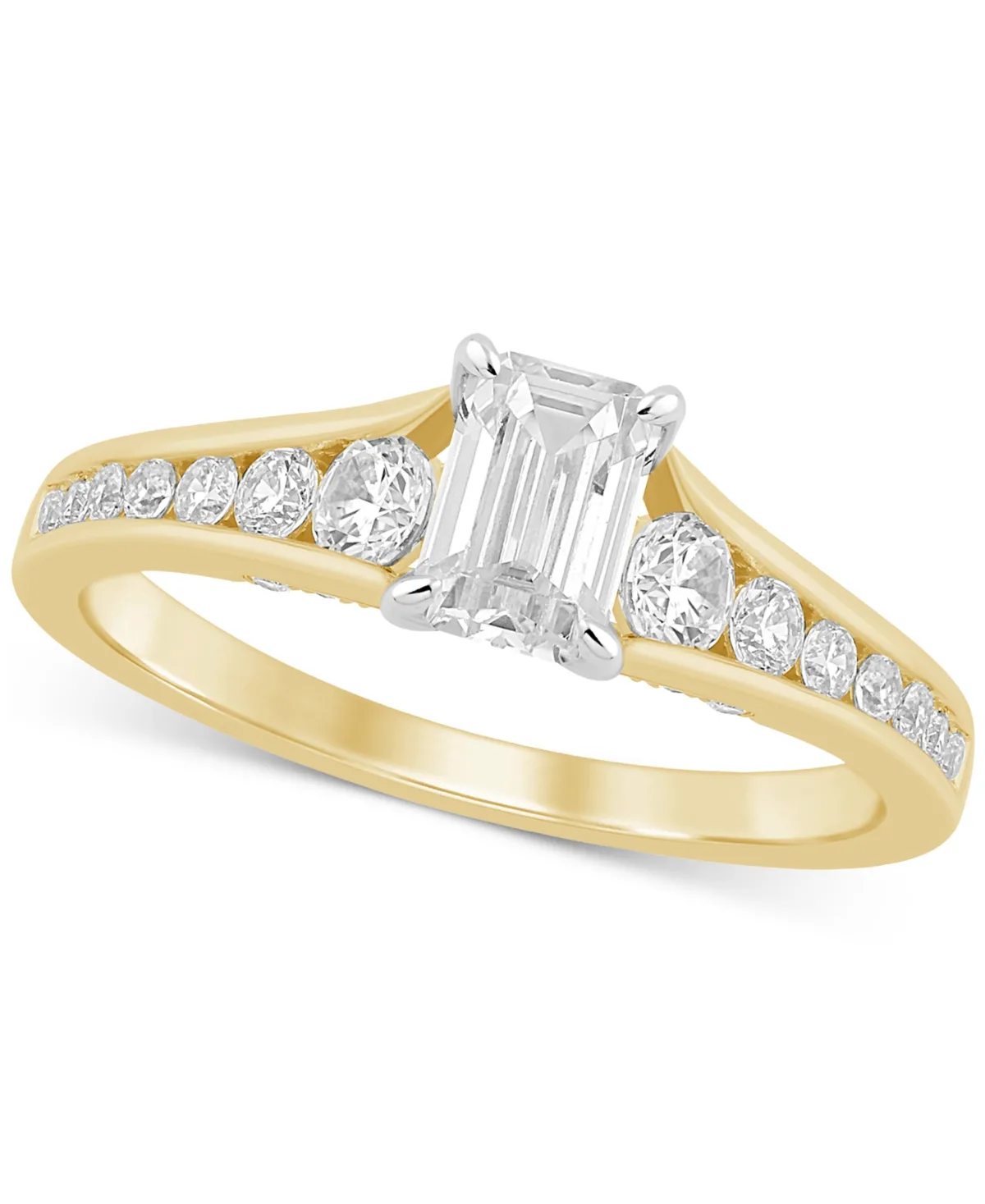 Diamond Emerald-Cut Engagement Ring (1 ct. t.w.) in 14k Gold by Macy's