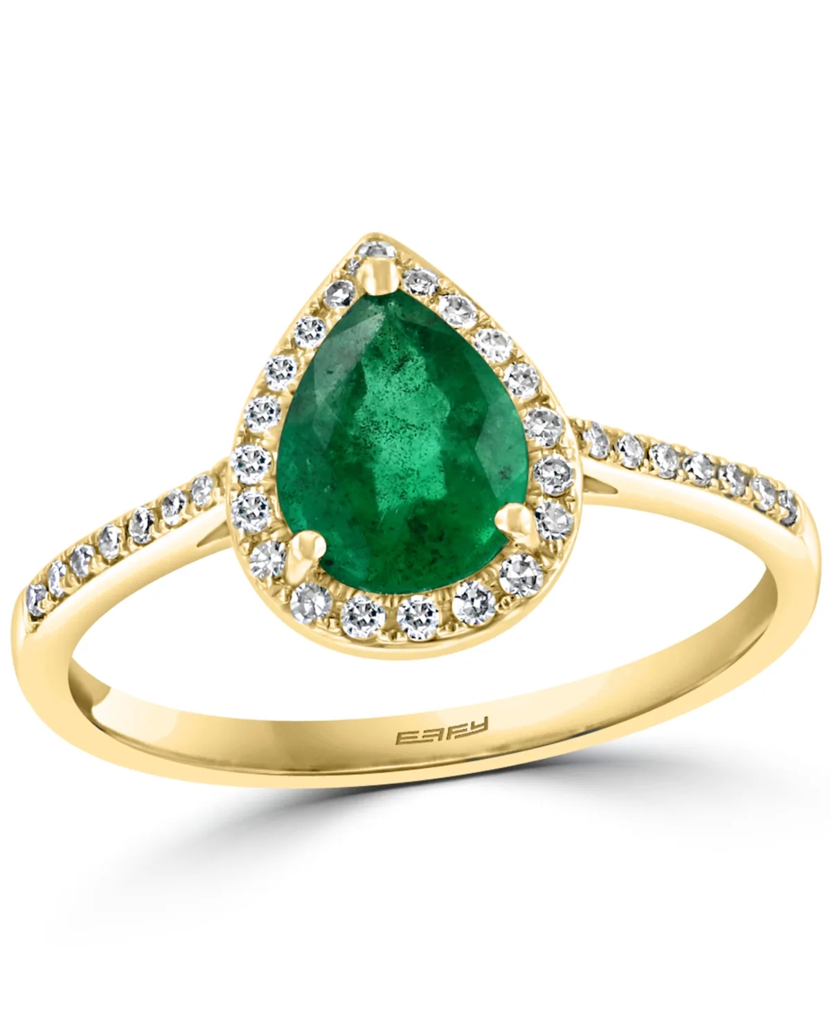 Emerald (7/8 ct. t.w.) & Diamond (1/6 ct. t.w.) Ring in 14k Gold