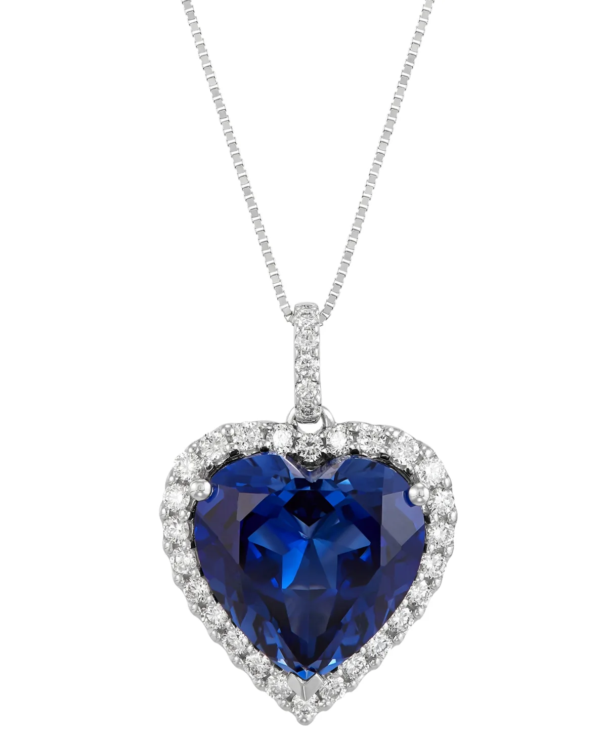 Lab Grown Ruby (9-1/4 ct. t.w.) & Lab Grown Diamond (1/2 ct. t.w.) Heart Halo 18" Pendant Necklace in 14k Gold by Grown With Love