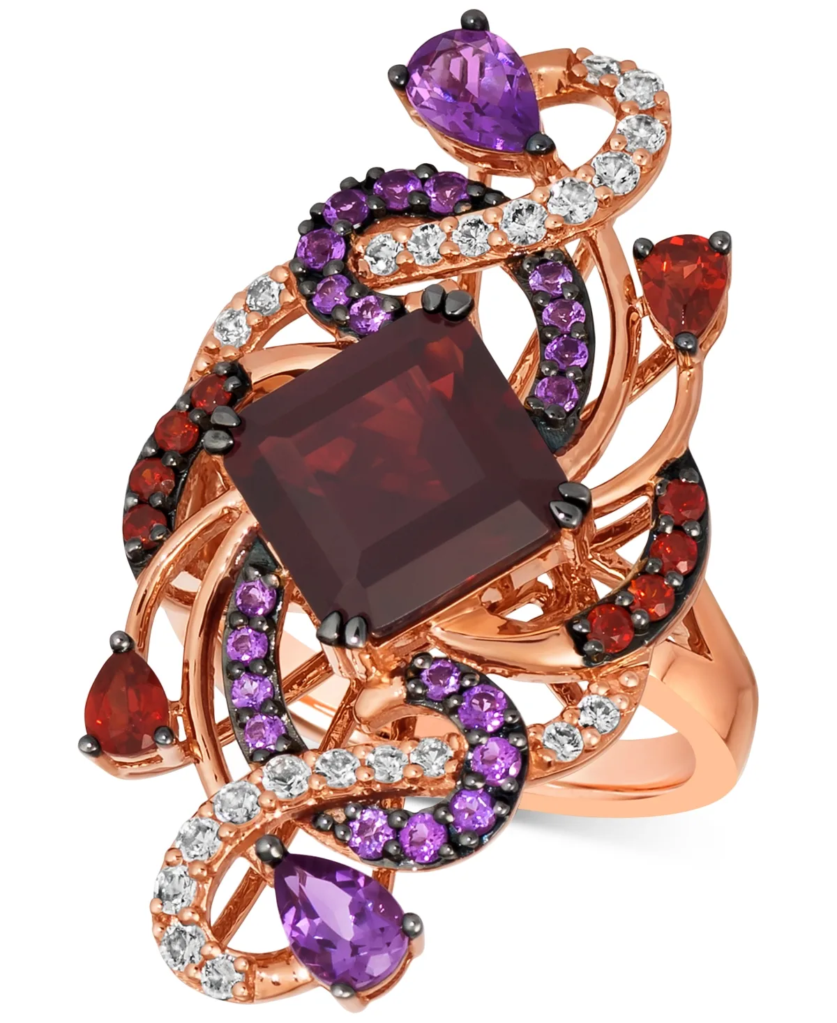 Crazy Collection Multi-Gemstone Swirling Statement Ring (8-1/4 ct. t.w.) in 14k Rose Gold by Le Vian
