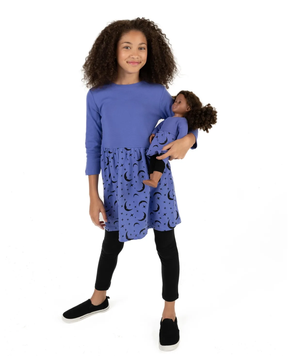 Matching Doll 100% Cotton Long Sleeve Skirt Dress by Leveret
