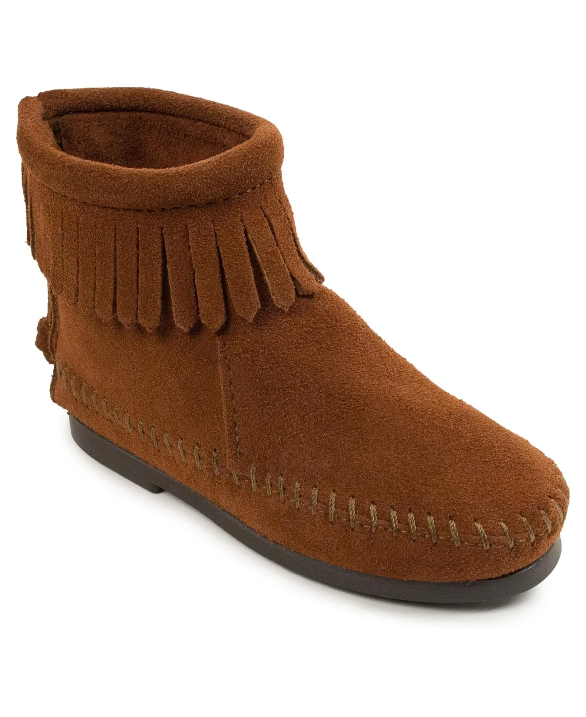 Suede Back Zip Boots by Minnetonka