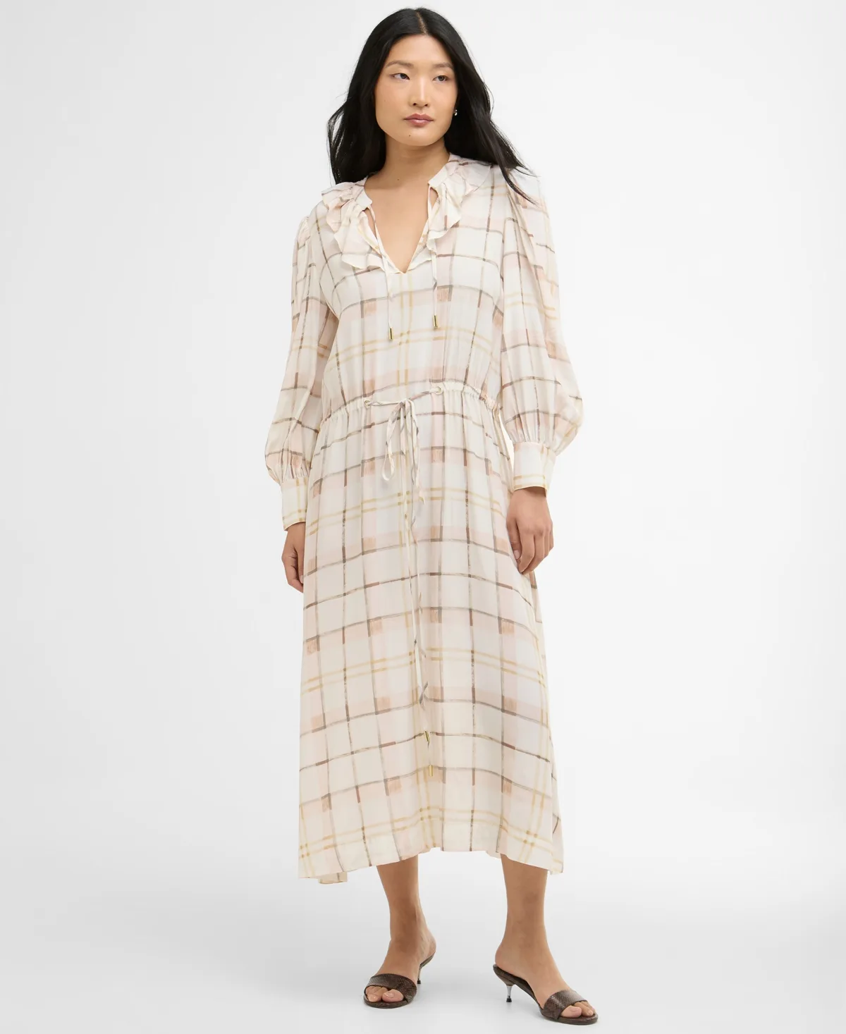 Asker Oversized-Sleeve Midi Dress