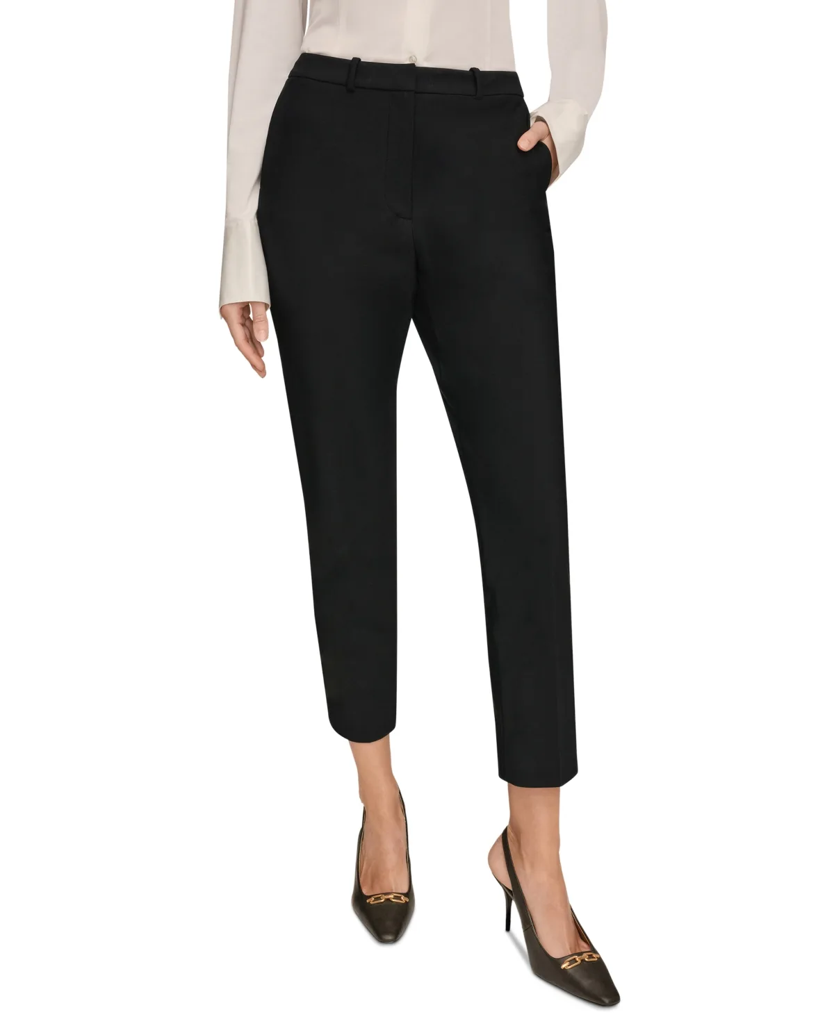 Slim-Leg Ankle Pants by Donna Karan New York