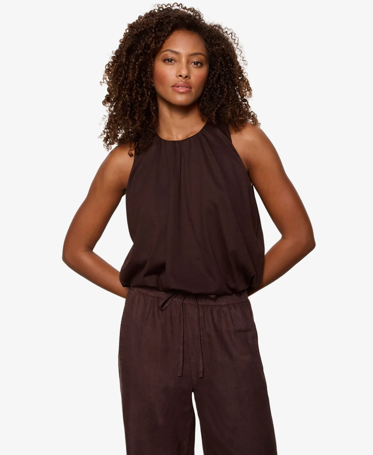 Retreat Crewneck Bubble Tank Top by Sanctuary
