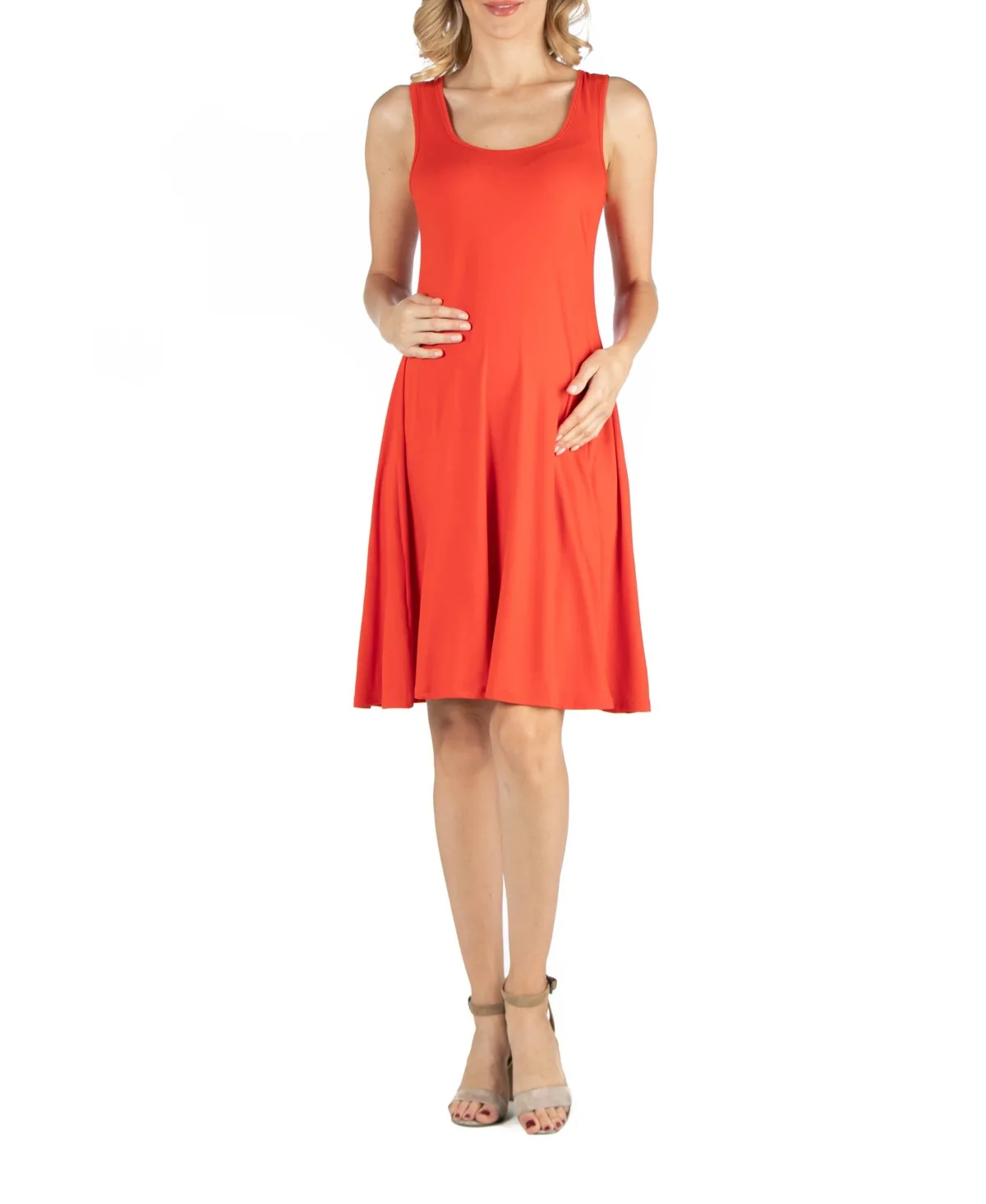 A Line Slim Fit and Flare Maternity Dress by 24seven Comfort Apparel