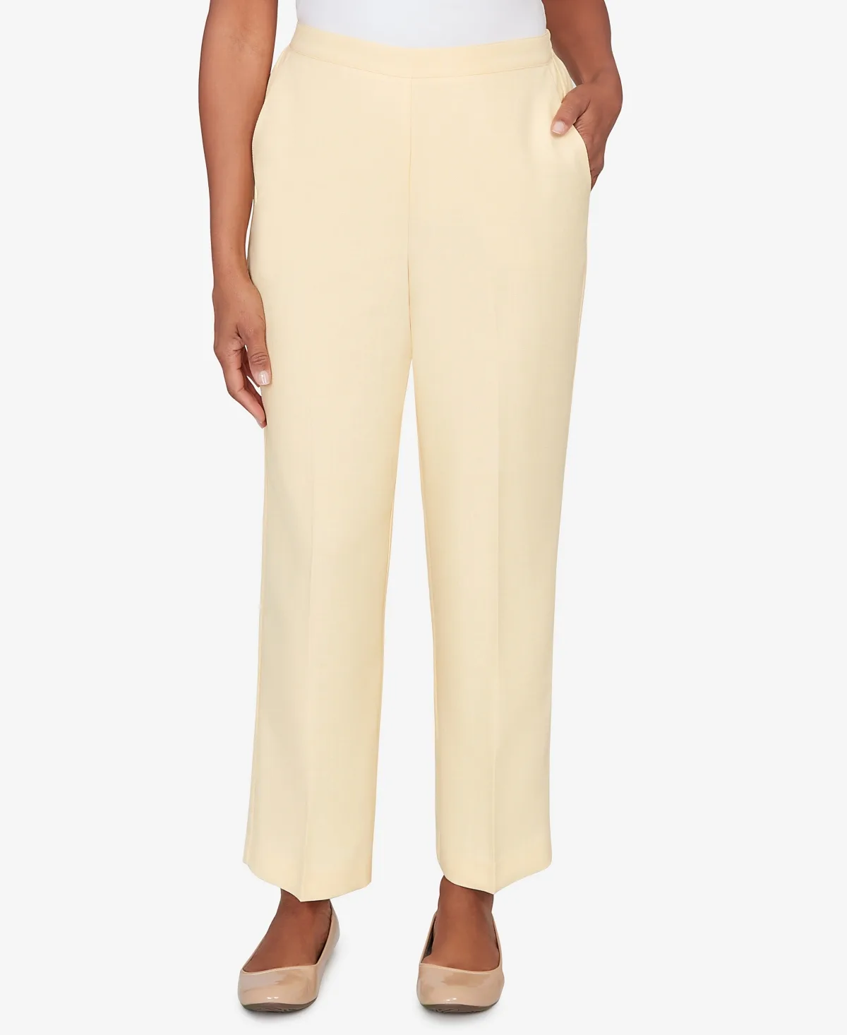 Al Fresco Tailored Flat Front Slant Pocket Pant by Alfred Dunner