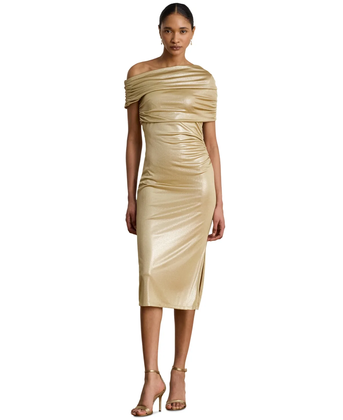 Metallic Off-the-Shoulder Cocktail Dress by Lauren Ralph Lauren