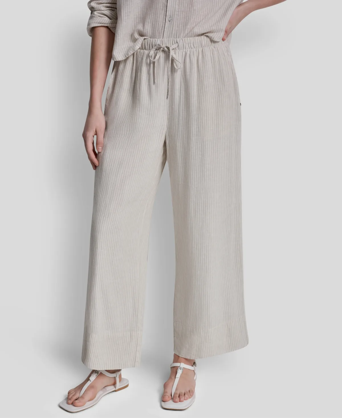 High Waist Drawcord Pants by Dkny Jeans