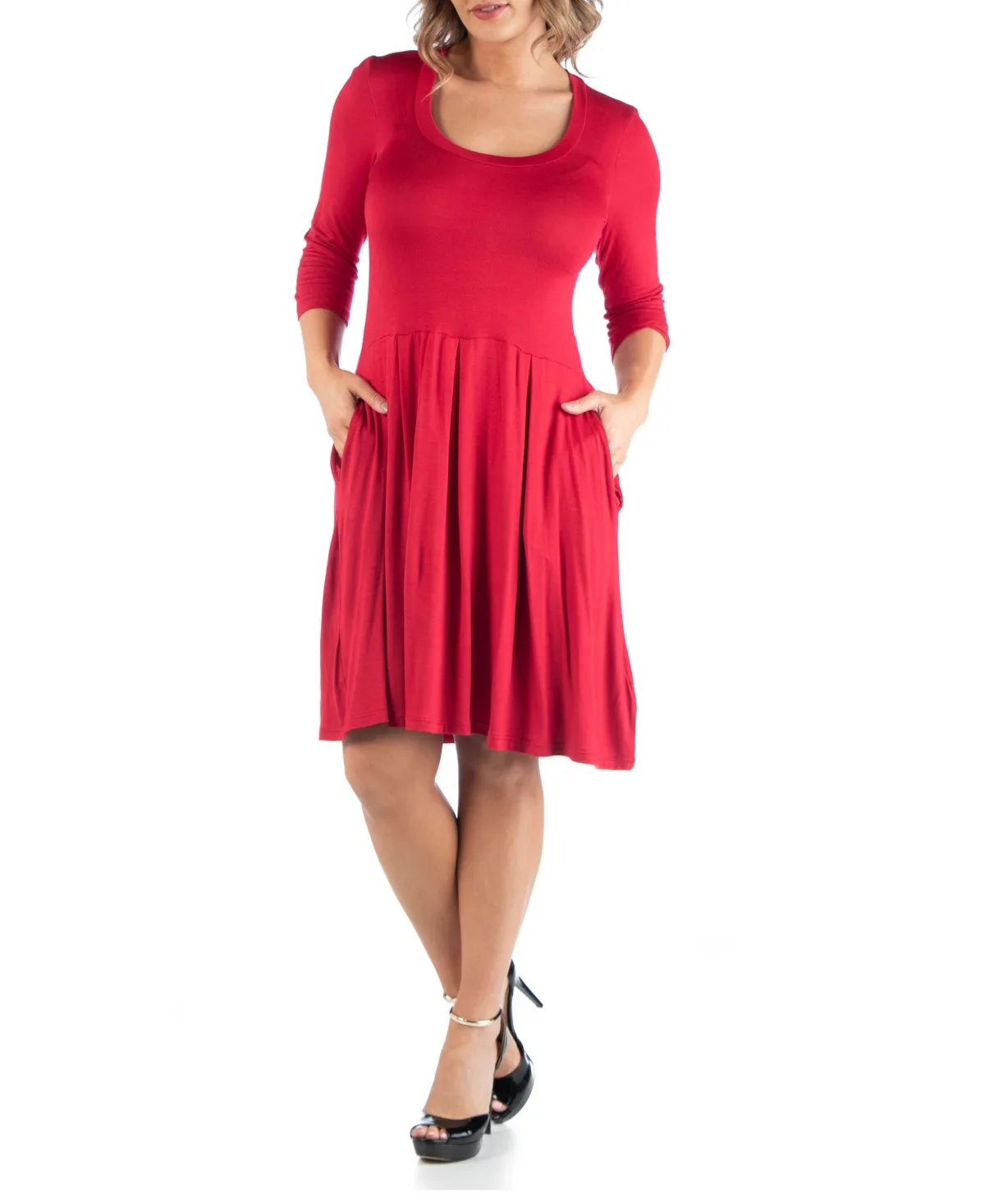 Fit and Flare Dress by 24seven Comfort Apparel