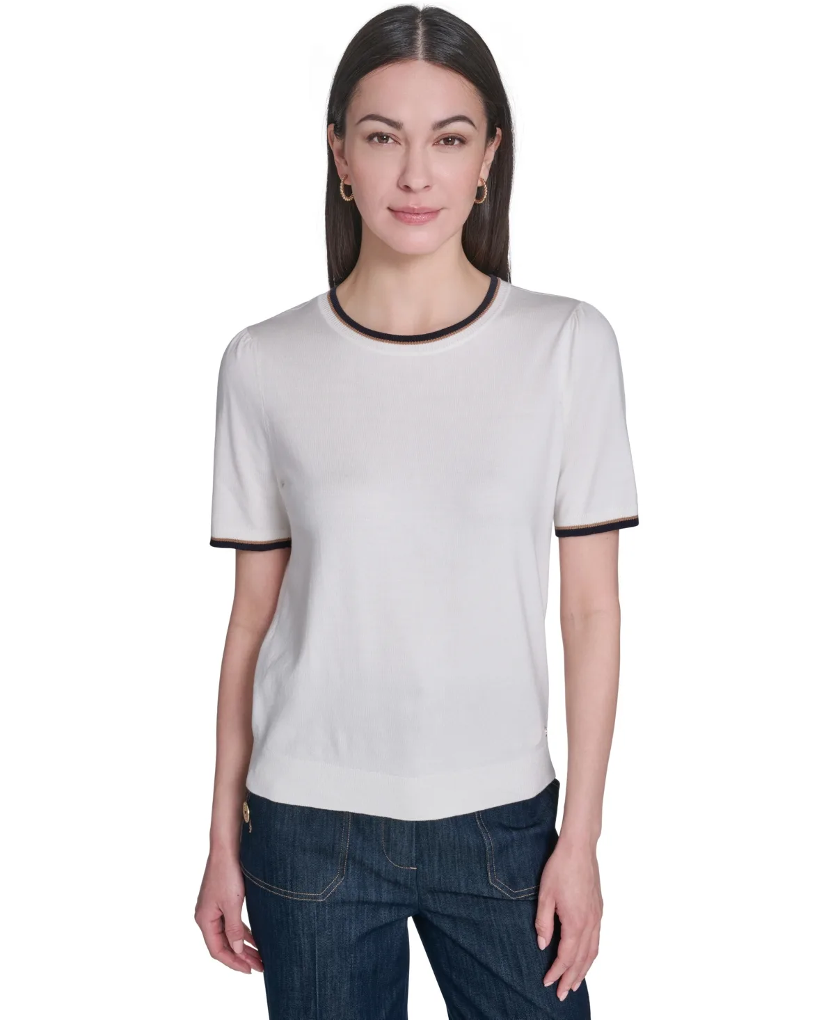 Short-Sleeve Crewneck Sweater