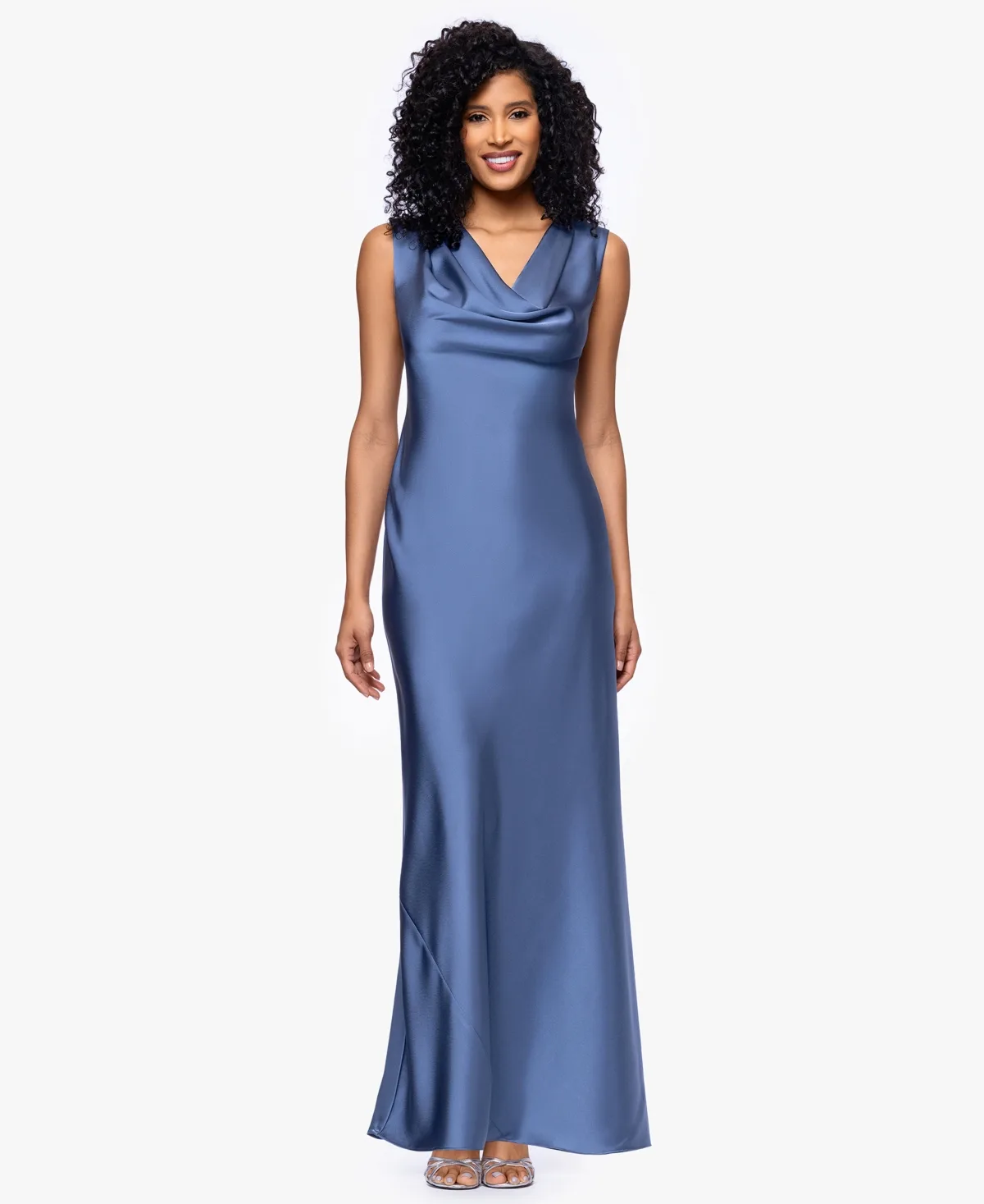 Cowl Neck Ball Gown by Betsy & Adam