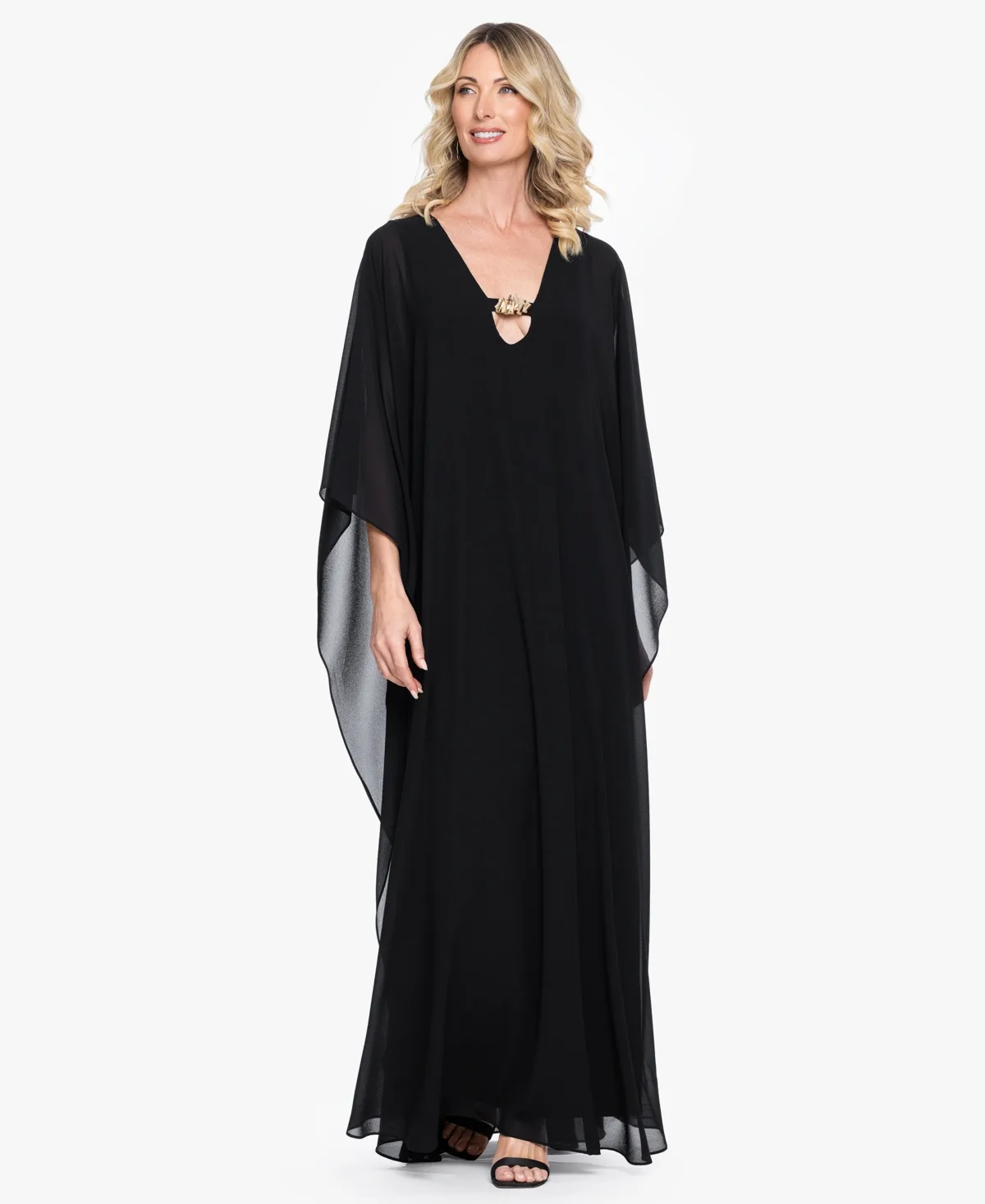 V-Neck Long Kaftan Dress by Betsy & Adam
