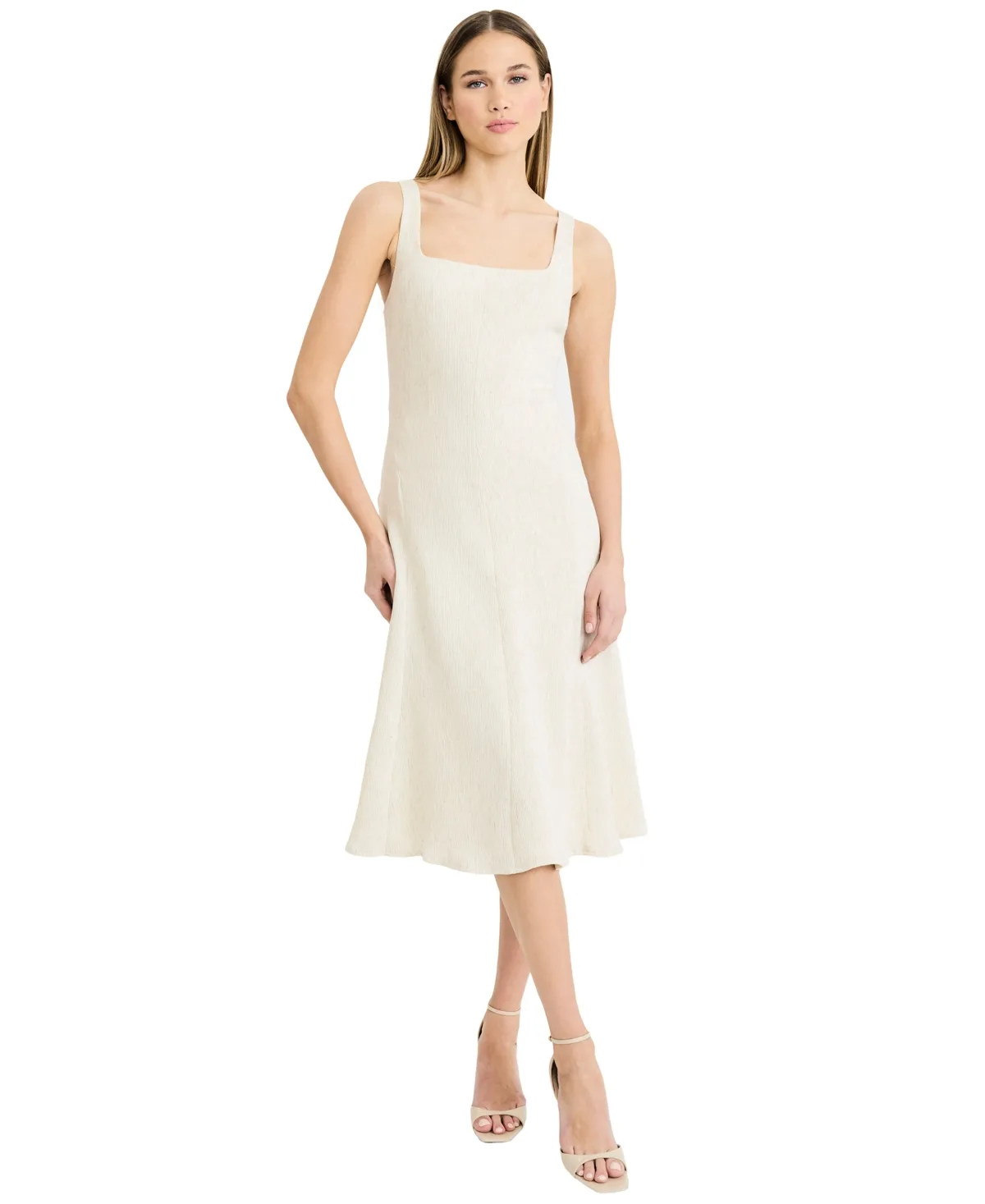 Sleeveless Square Neck Midi Dress by Luxely
