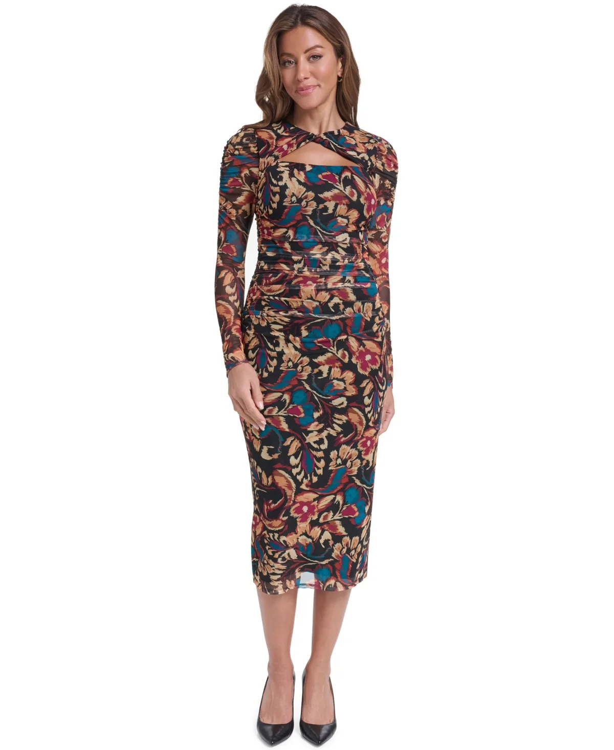Scoop-Neck Mesh Dress