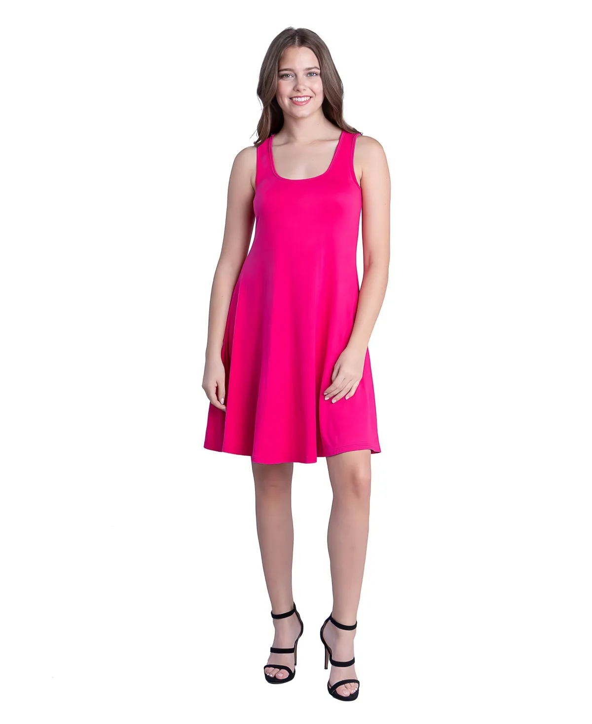 Sleeveless A-Line Fit and Flare Skater Dress by 24seven Comfort Apparel