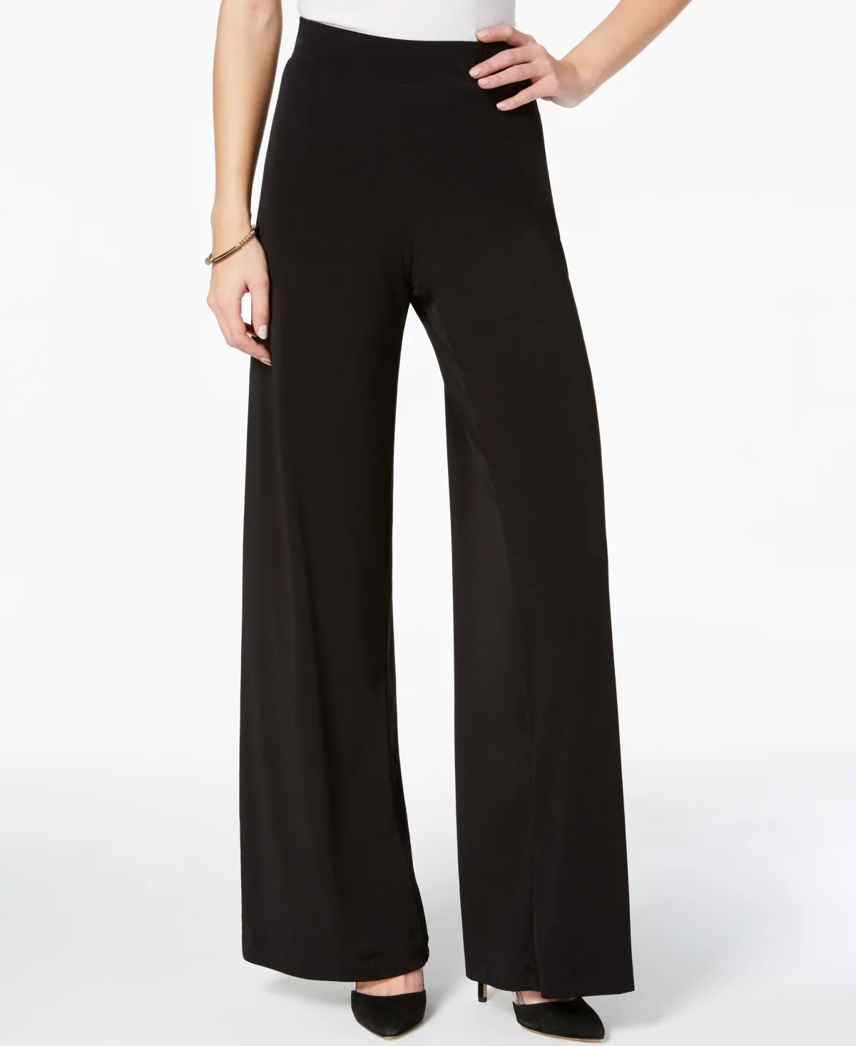 Mid Rise Pull on Wide-Leg Palazzo Pant by Ny Collection