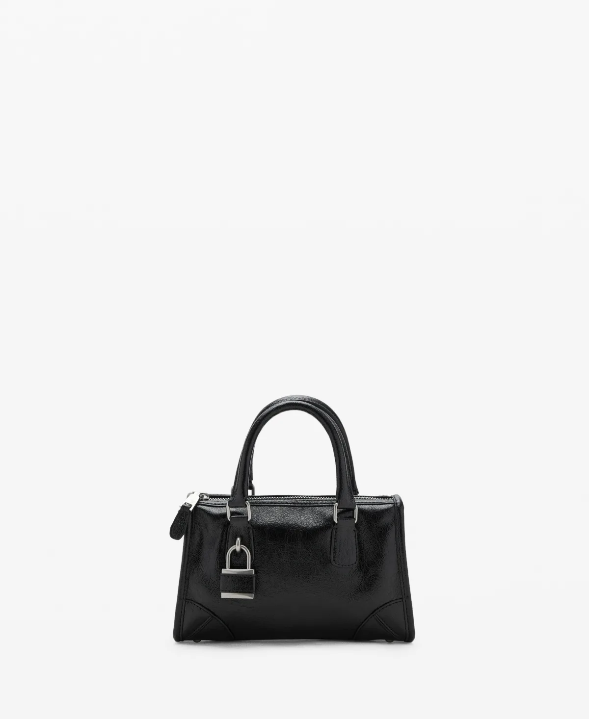 Mini Shiny Handles Handbag by Mango