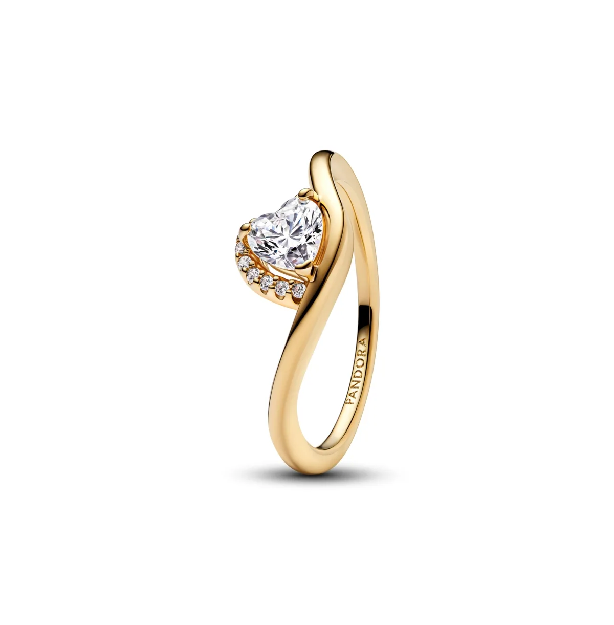 14K Gold Plated Wavy Heart Ring by Pandora
