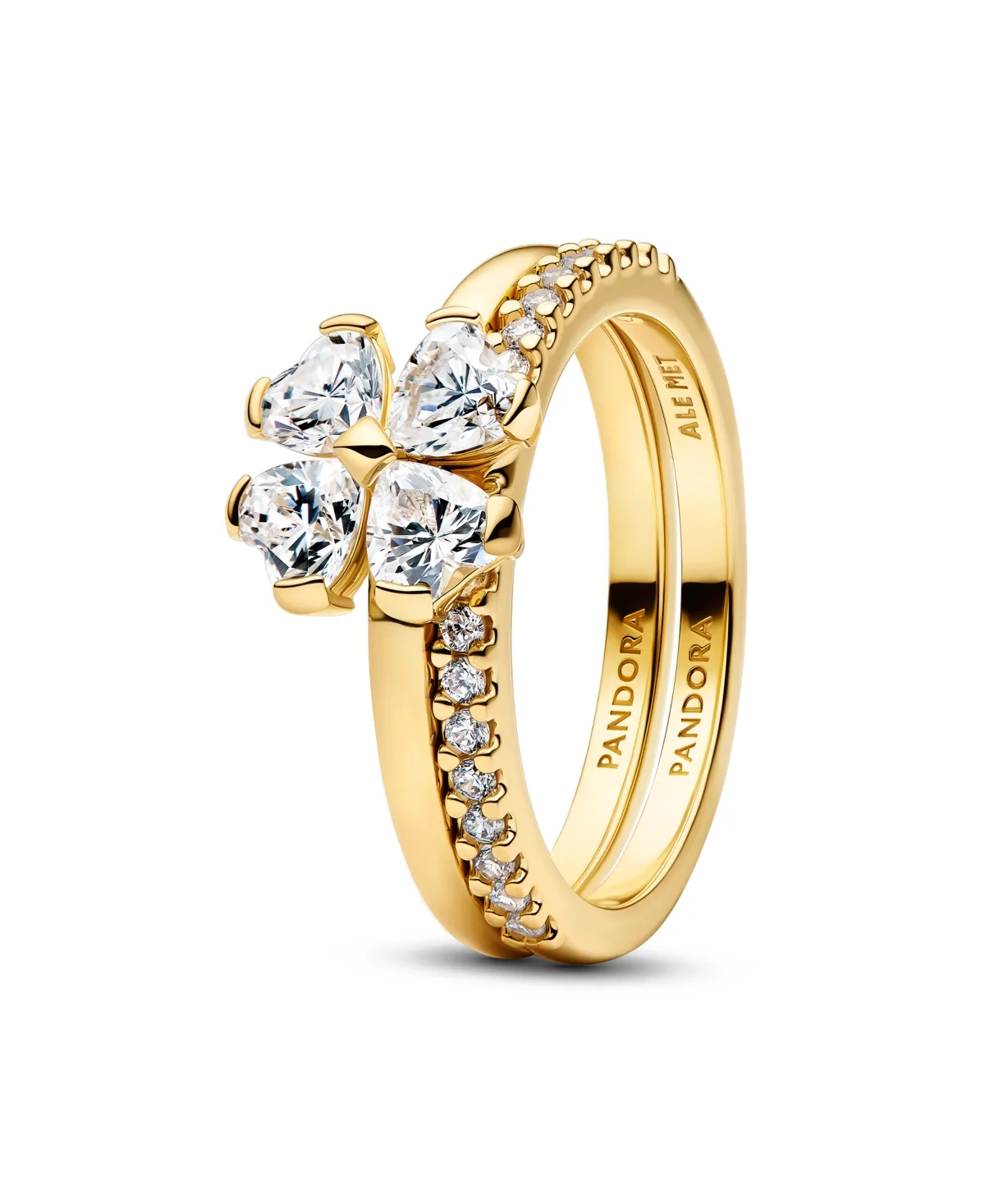 Sparkling Lucky Clover Splittable Ring by Pandora