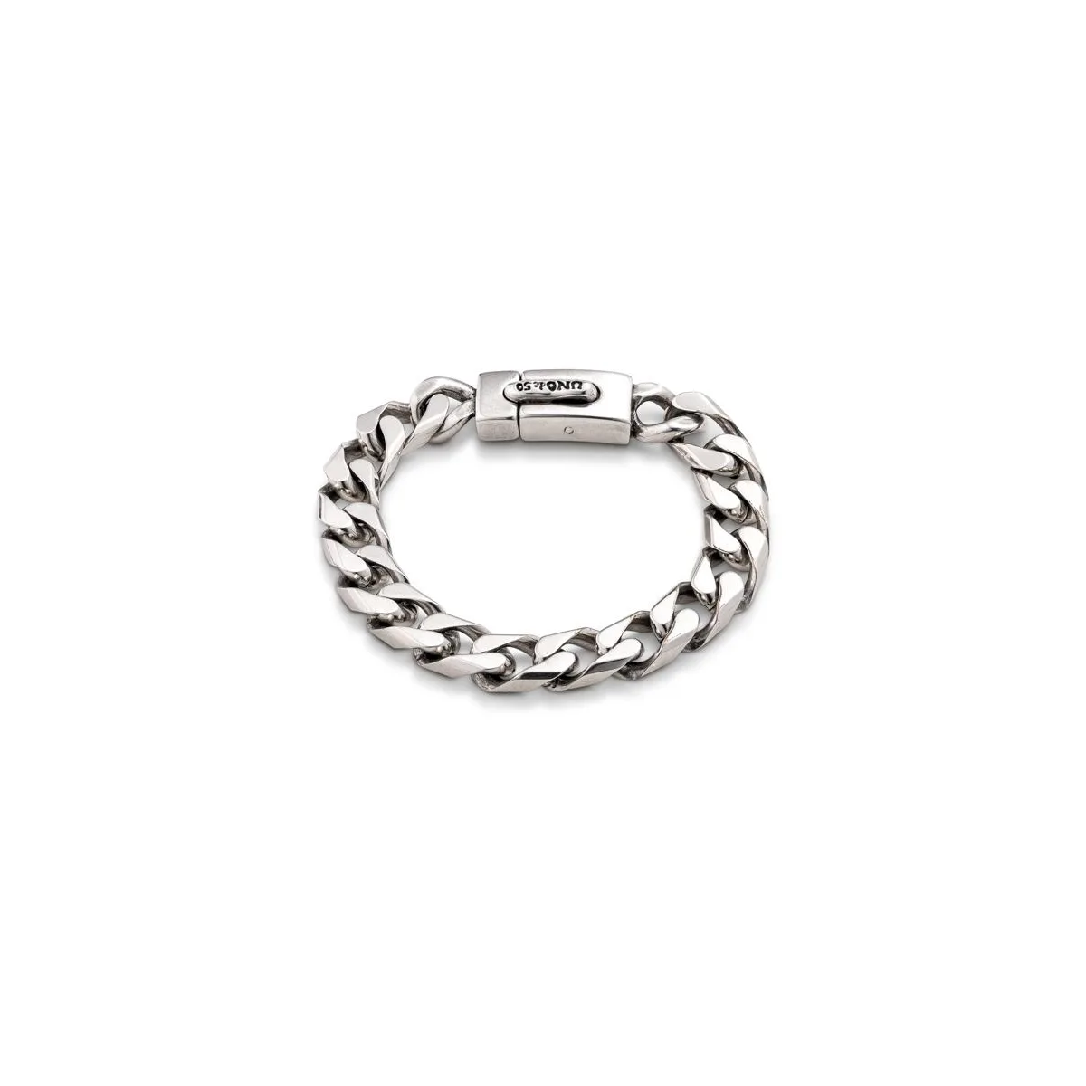 Sterling Silver-Plated Metal Medium Treaded Bearded Chain Bracelet
