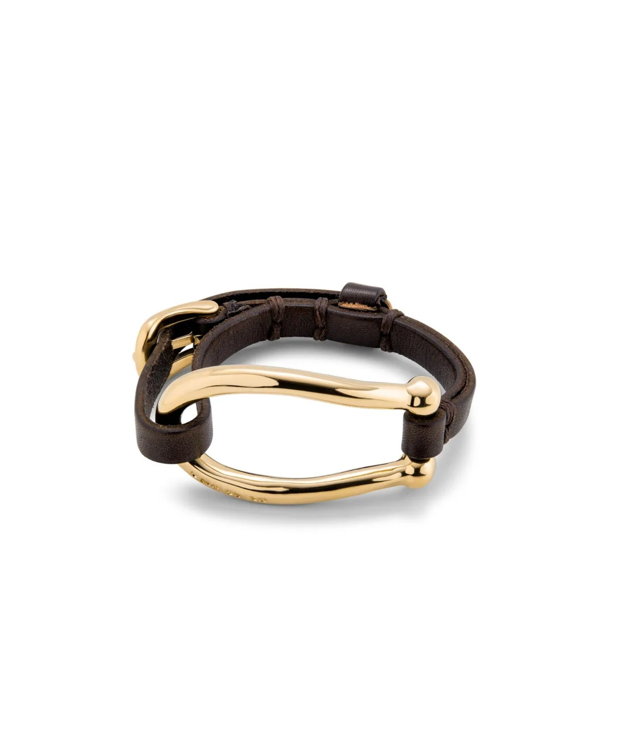 Large Central Link Leather Bracelet by Unode50