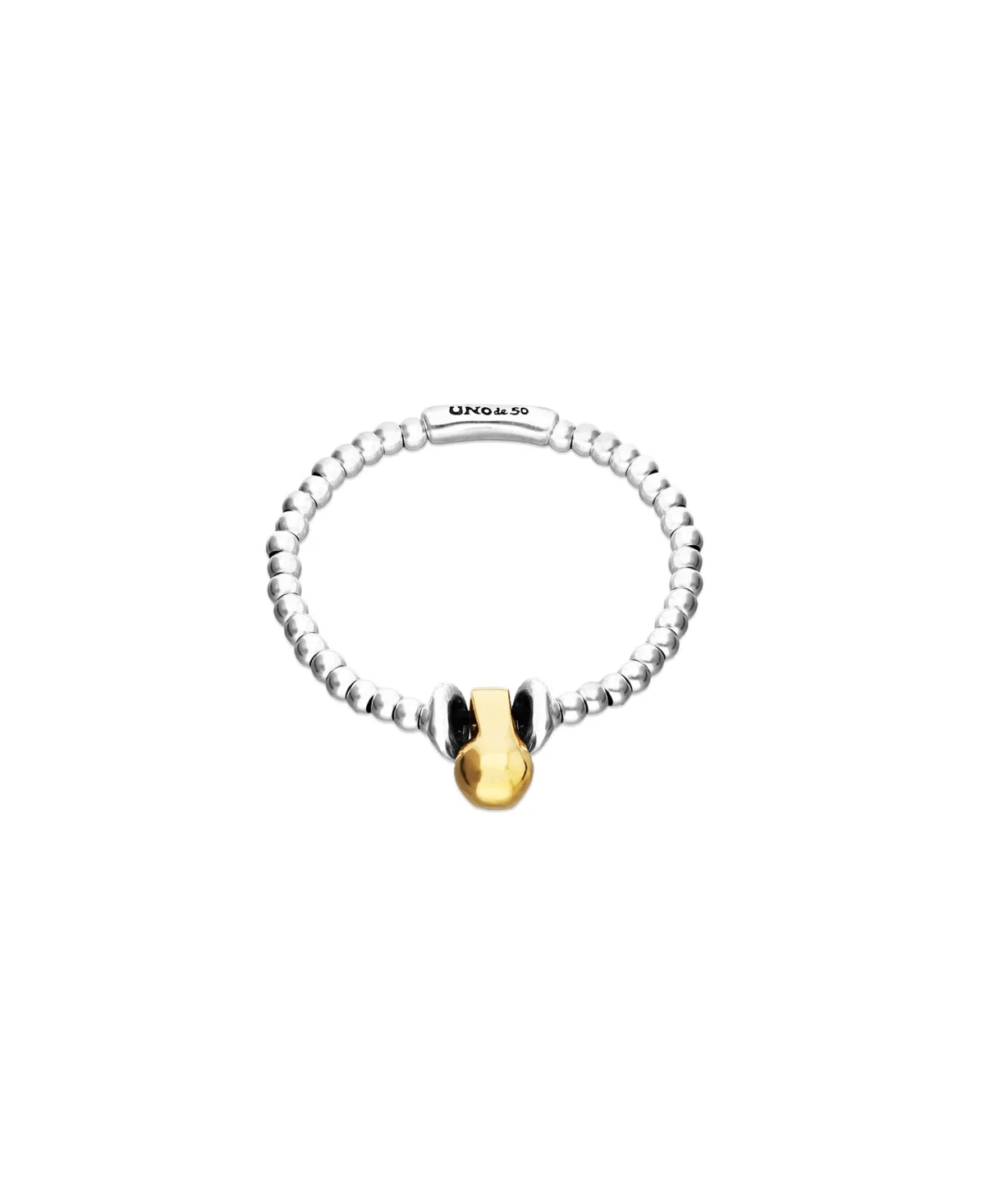 Sterling Silver Alloy Bracelet with Small Shaped Balls and 18k Gold Big Shaped Ball by Unode50