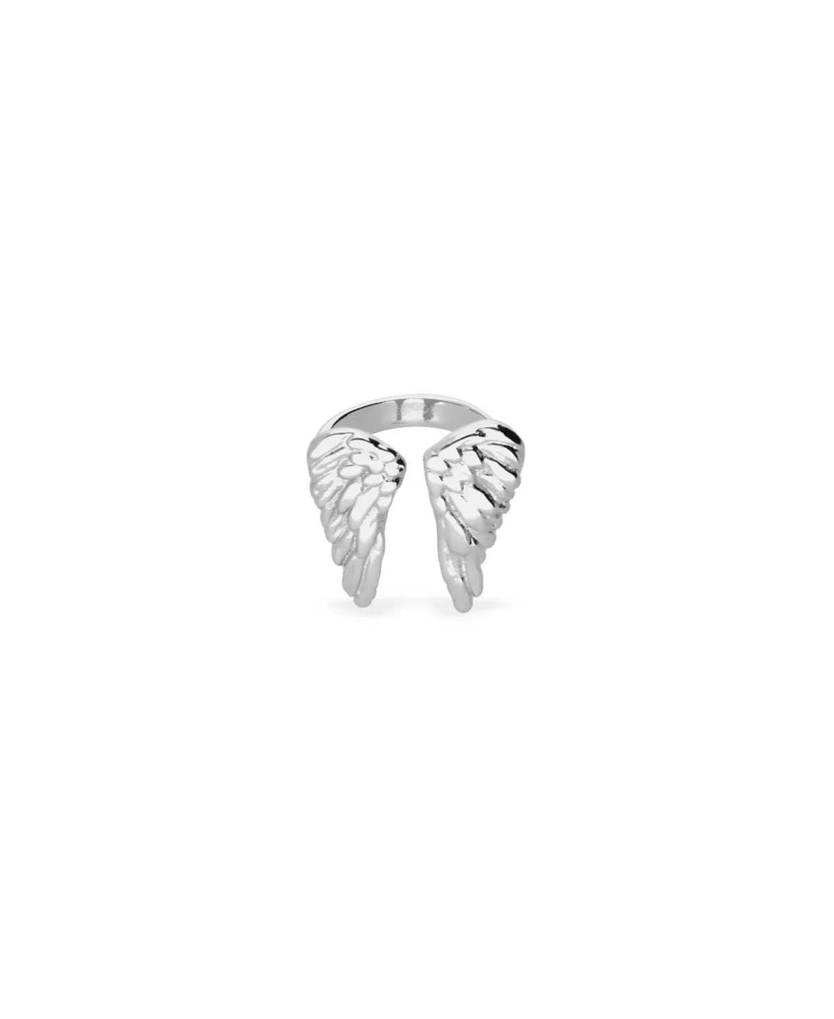 Metal Alloy Ring Plated in Sterling Silver in the Shape of Wings by Unode50