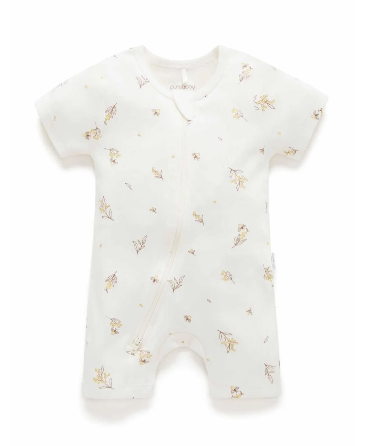 Short Sleeve Zip Coverall by Purebaby