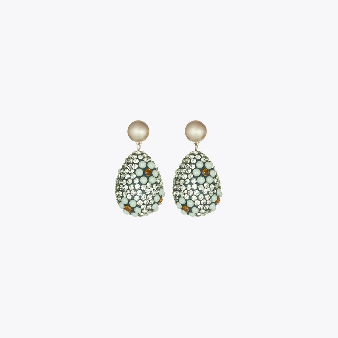 Curiosity Crystal Pearl Drop Earrings by Tory Burch