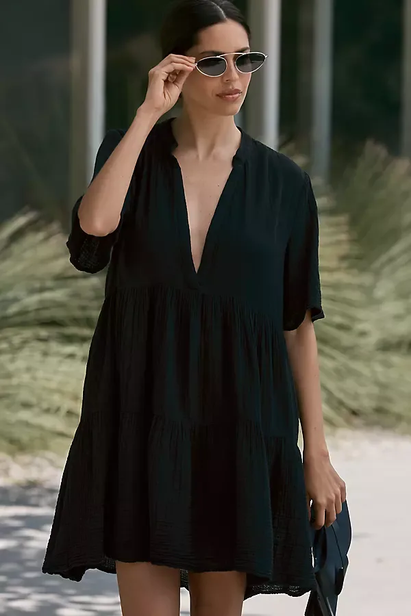 Kallie 100% Cotton Gauze Mini Dress by Celandine