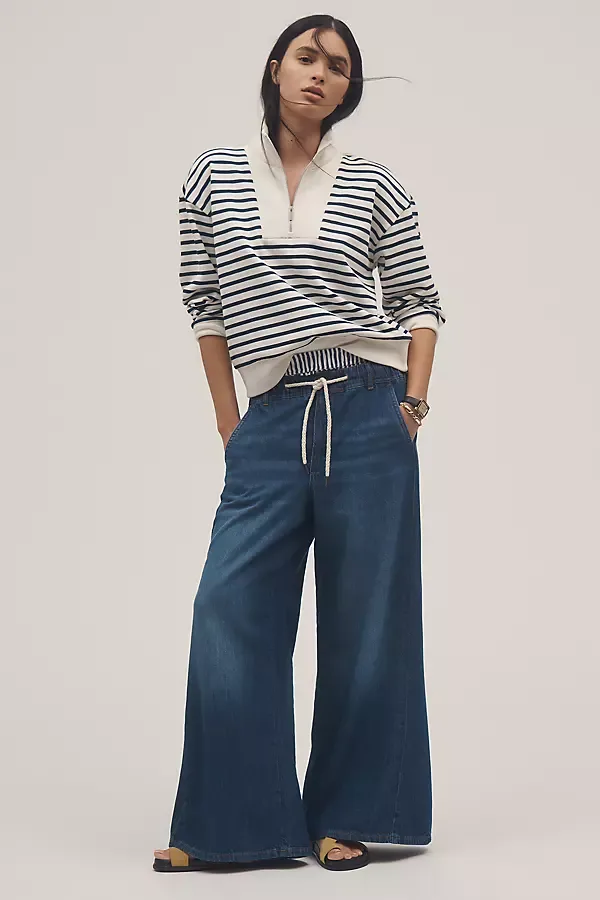 Adi Pull-On Mid-Rise Flare Jeans by Pilcro