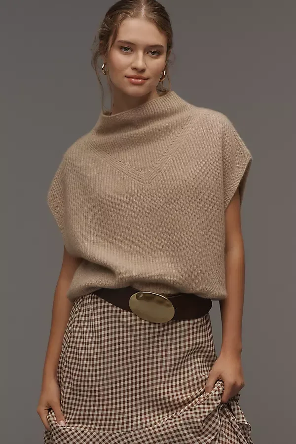 Enza 100% Cashmere Poncho Sweater Vest by By Anthropologie