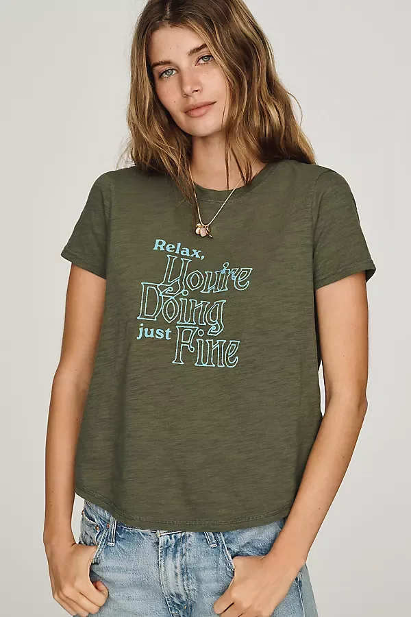 Bennie Cotton Slim Crew Neck Tee by Pilcro