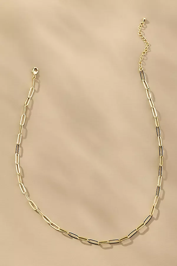 Dainty Paperclip Charm Necklace by Anthropologie