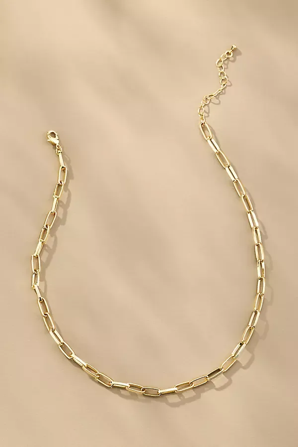 Flat Edge Link Paperclip Chain Necklace by Boxbar