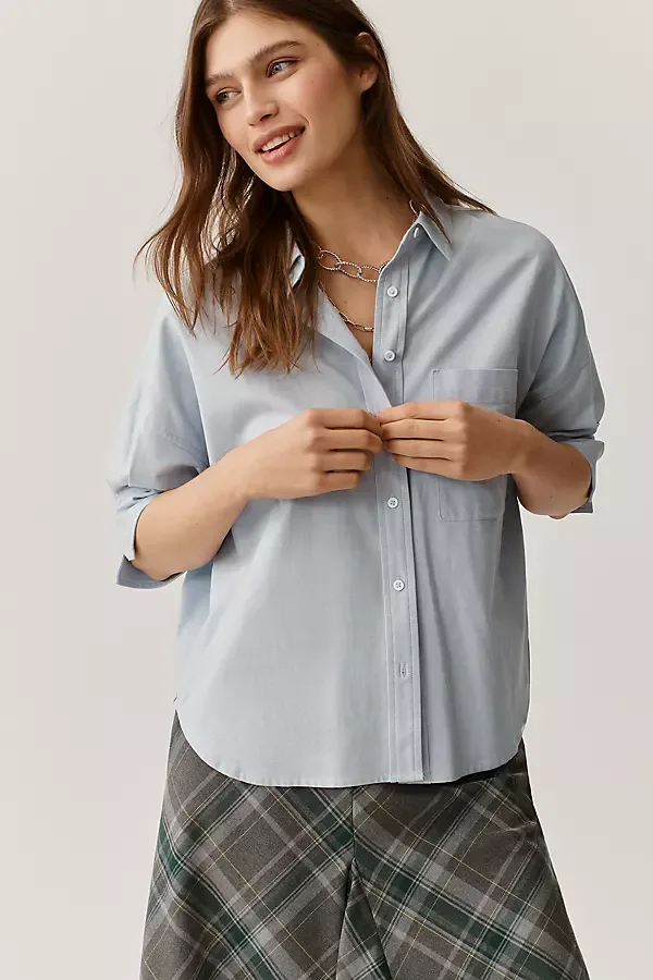 Mabel Boxy Oxford Shirt Top by Maeve