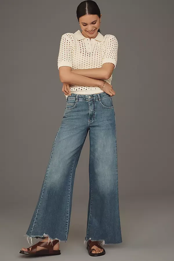 Adi Regenerative Cotton Mid-Rise Flare Jeans by Pilcro