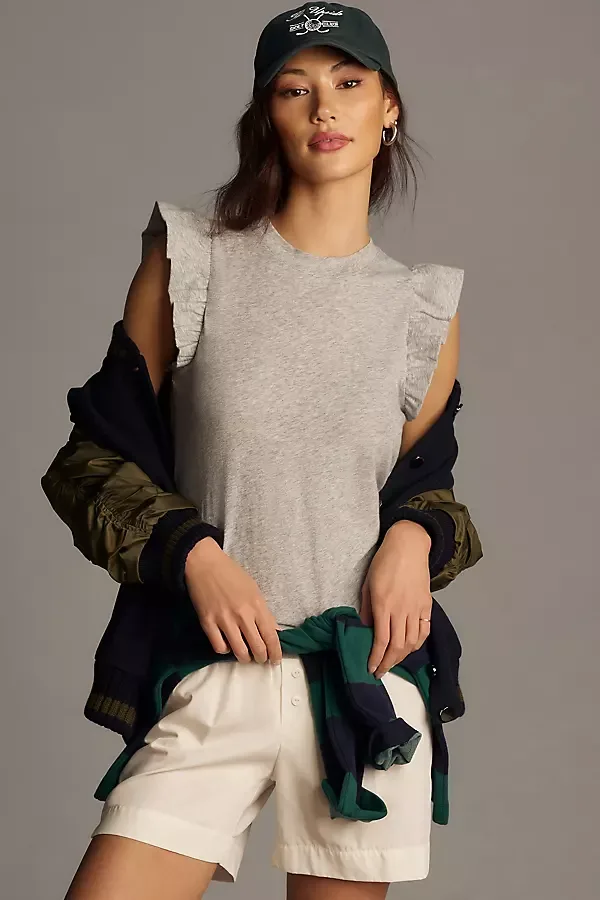 Paulette Ruffle Tank Top by Nation Los Angeles