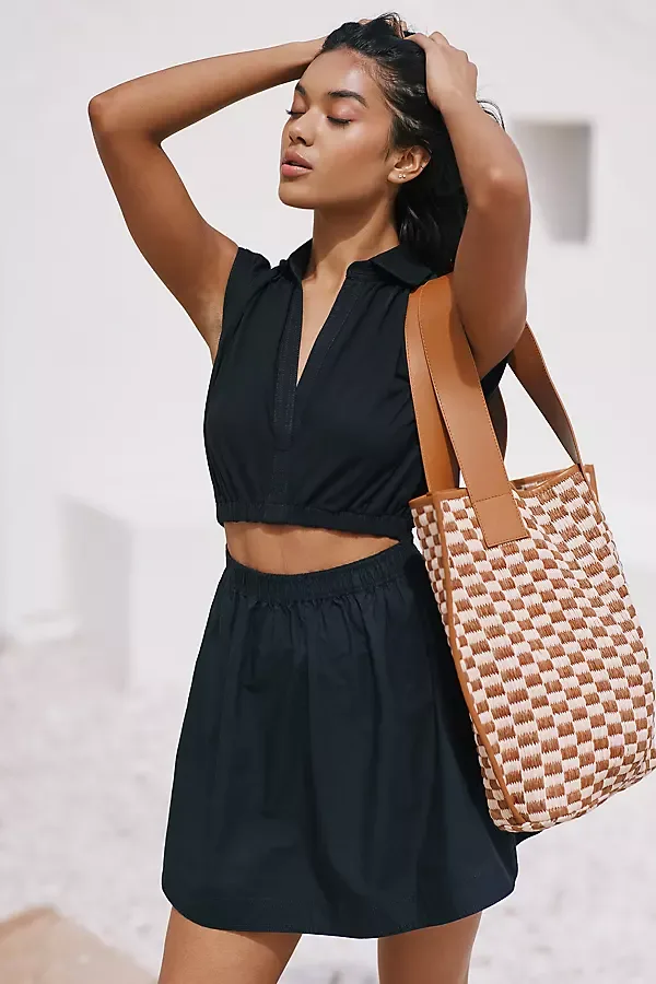 Short-Sleeve Cutout Mini Dress by By Anthropologie