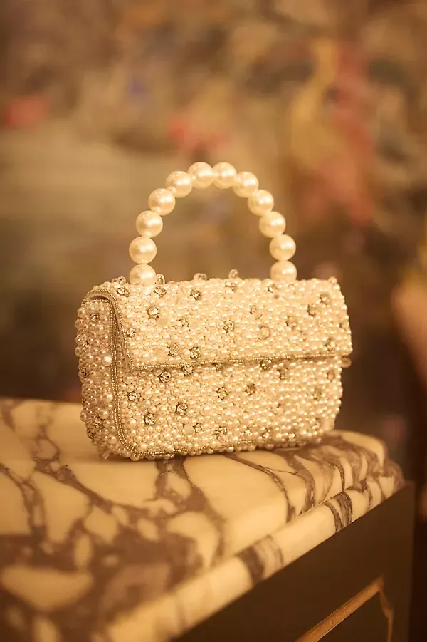 Fiona Beaded Bag: Pearl-Strap Embellished Edition by By Anthropologie Weddings