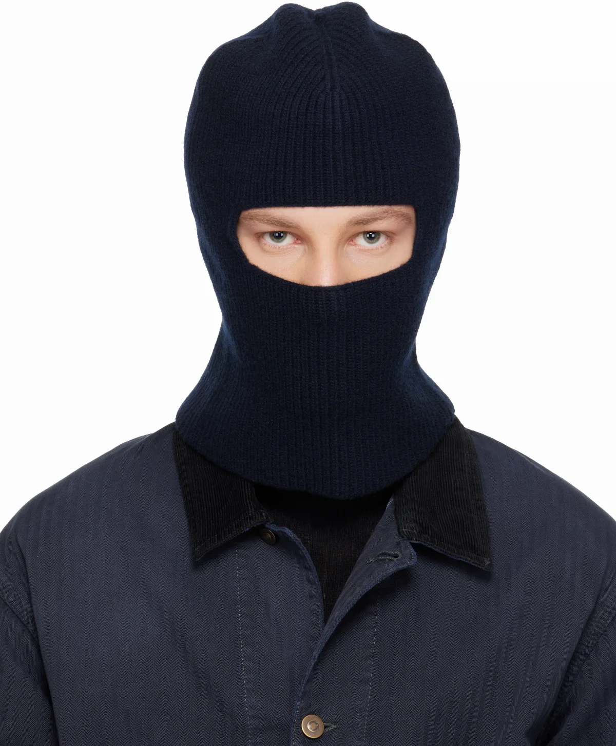 Navy Virgin Wool Balaclava by Maison Margiela